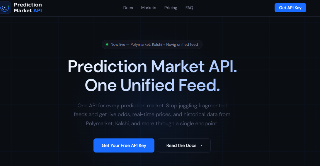 SaaS Prediction Market API Website with SEO